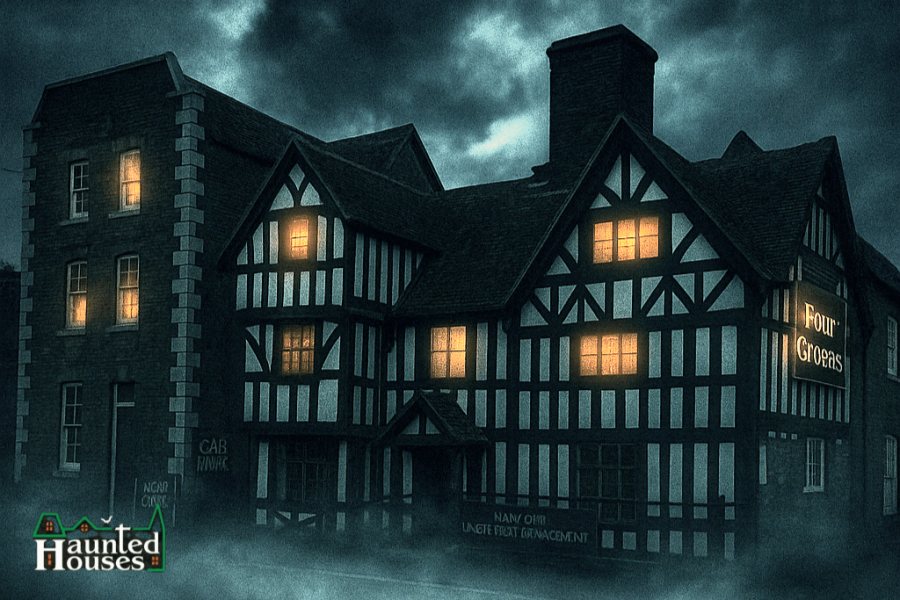 Four Crosses Inn exterior for a sleepover ghost hunt in cannock, Staffordshire, West Midlands. an old coaching inn very haunted